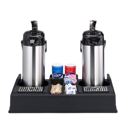 SERVICE IDEAS Dual Airpot Stand with Condiment Station APLR25BL